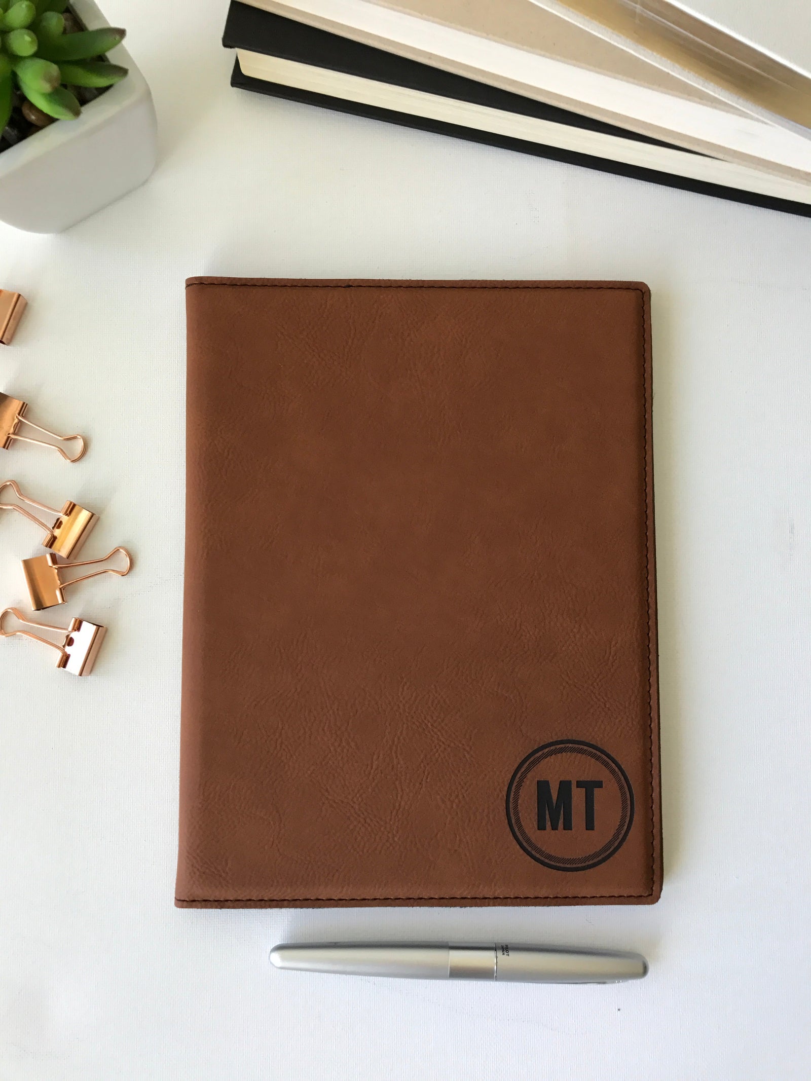 Personalized Padfolio Custom Engraved to order | Compton Script Design