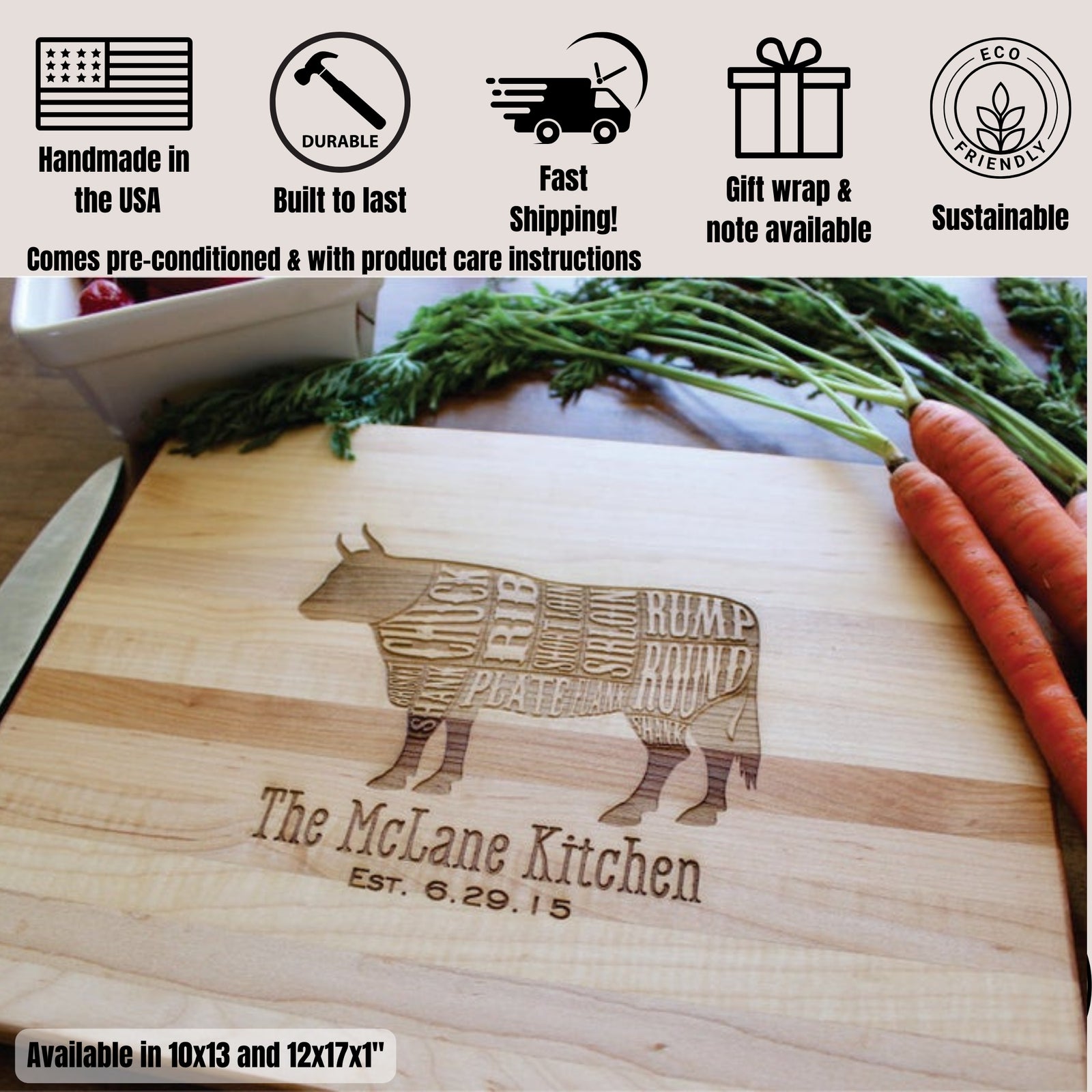 Custom Engraved Butcher Block | ButcherCow Design