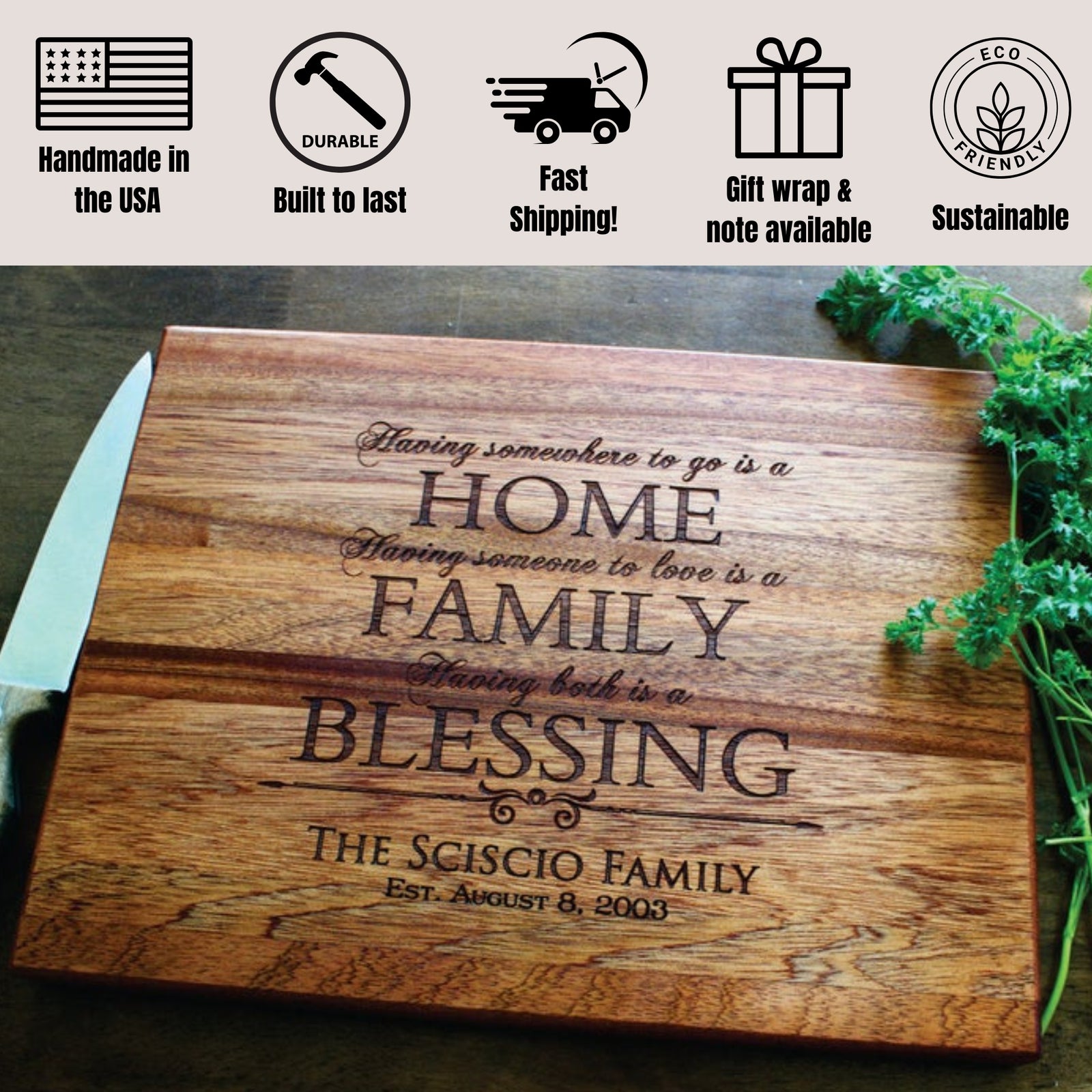 Custom Family Cutting Board | HFB Design
