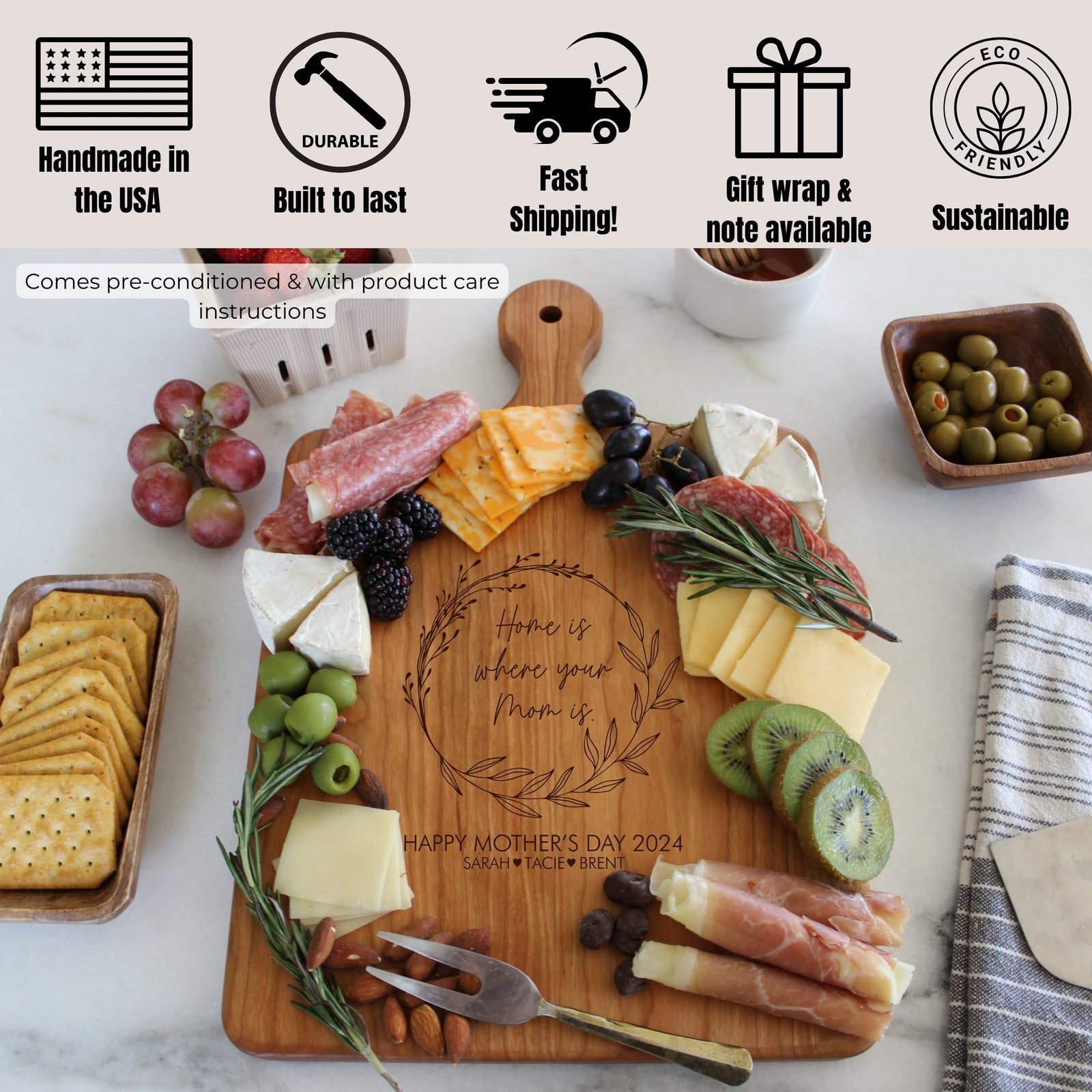 Personalized Mothers Day Cutting Board
