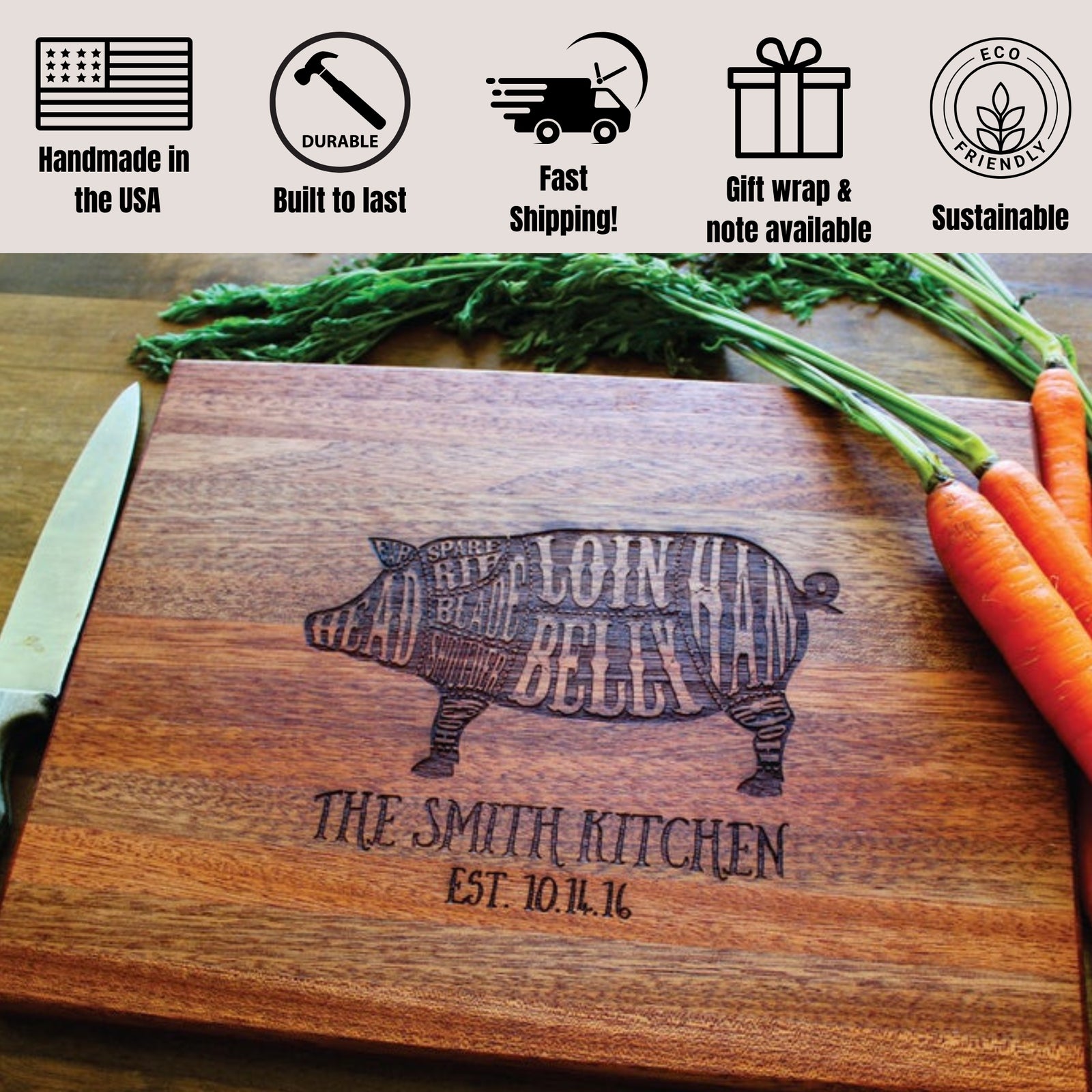 Custom Engraved Butcher Block | ButcherPig Design