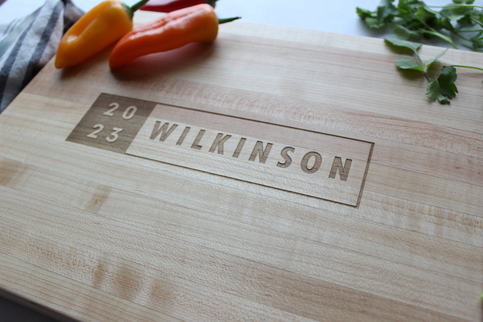 Personalized Butcher Block | WILKINSON DESIGN Custom Engraved Cutting Board