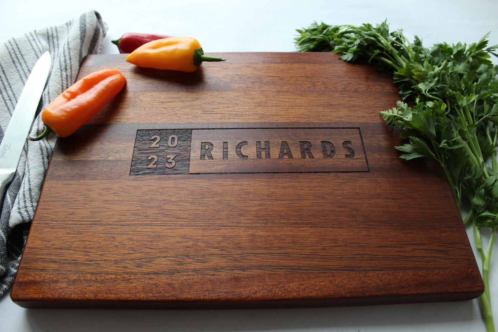 Personalized Butcher Block | WILKINSON DESIGN Custom Engraved Cutting Board