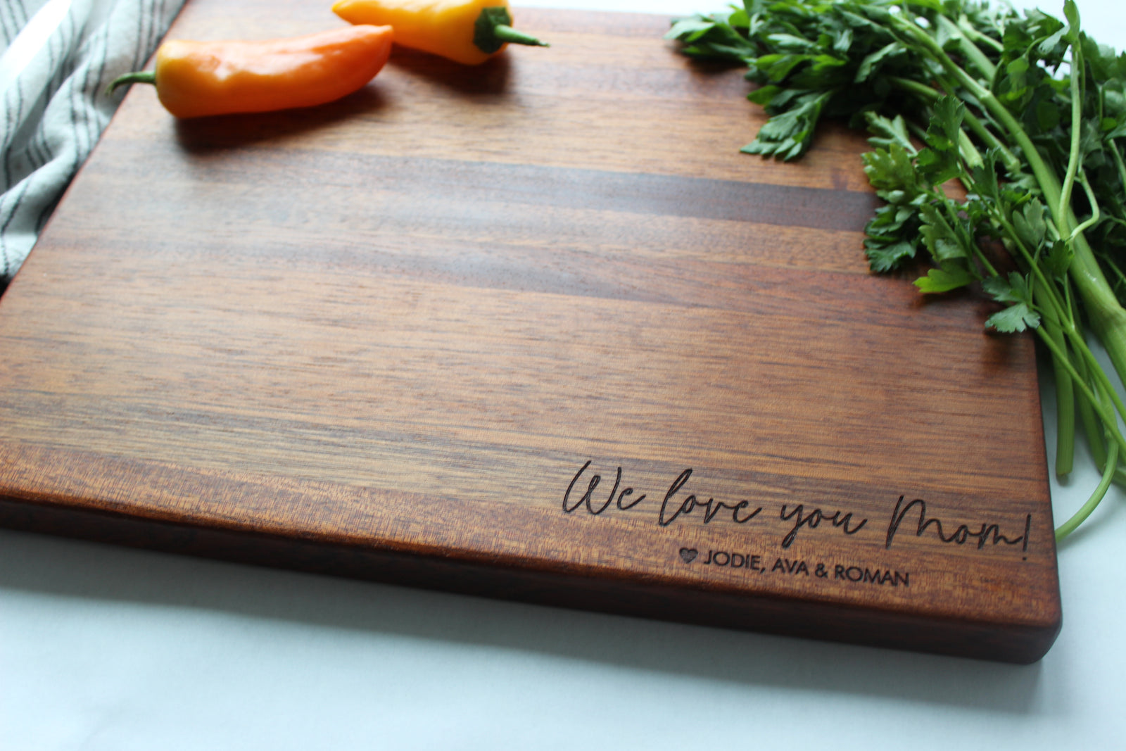Personalized Butcher Block | Love Mom Design