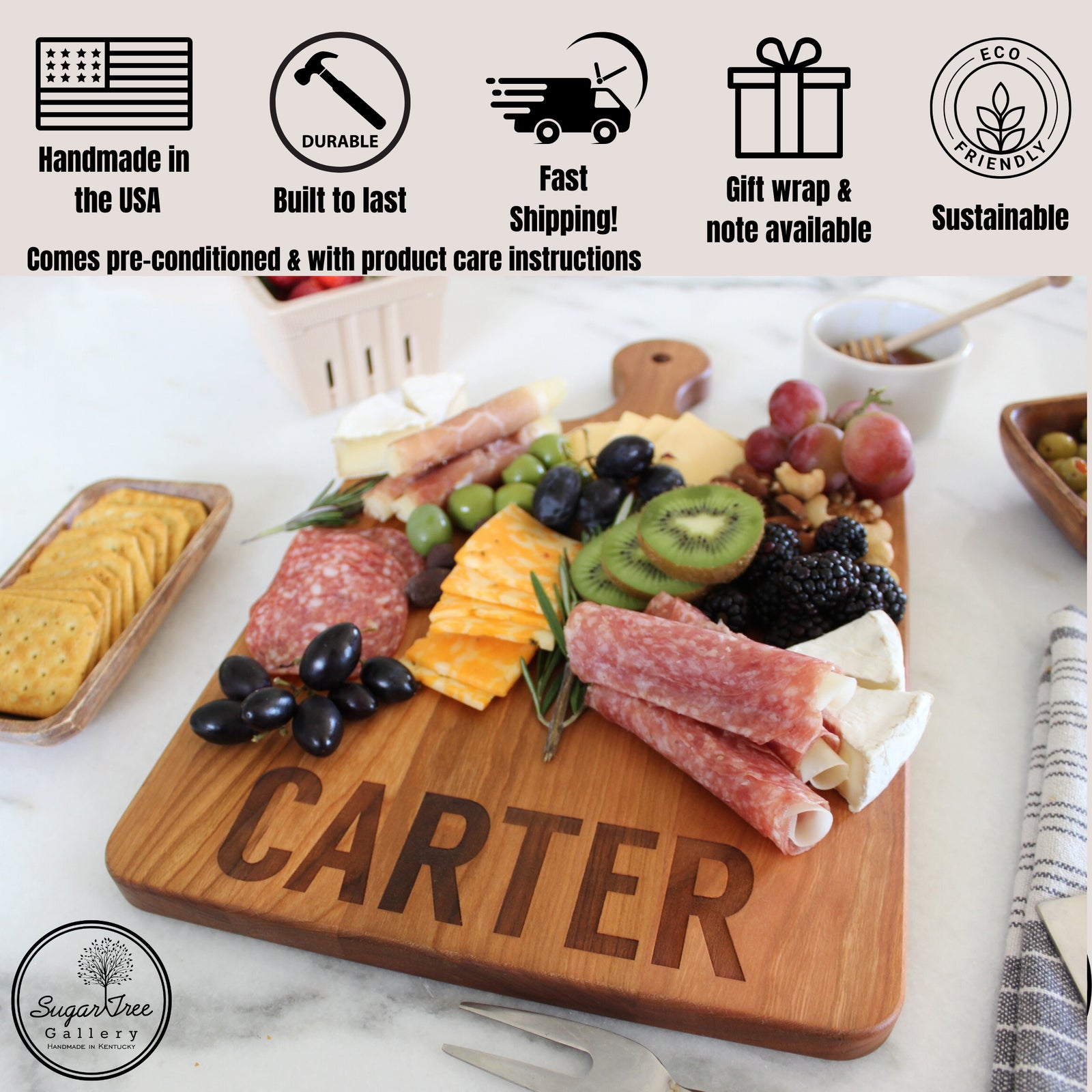 Personalized Cheese Board With Handle
