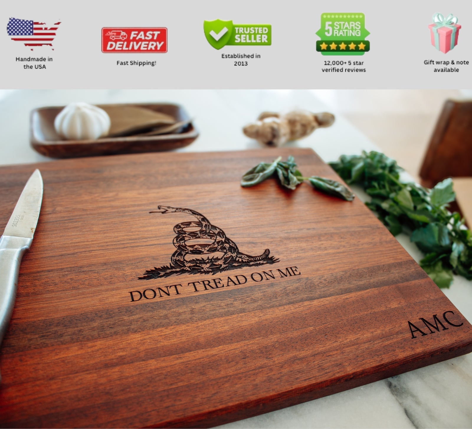 Cutting Board | Don't Tread On Me Design