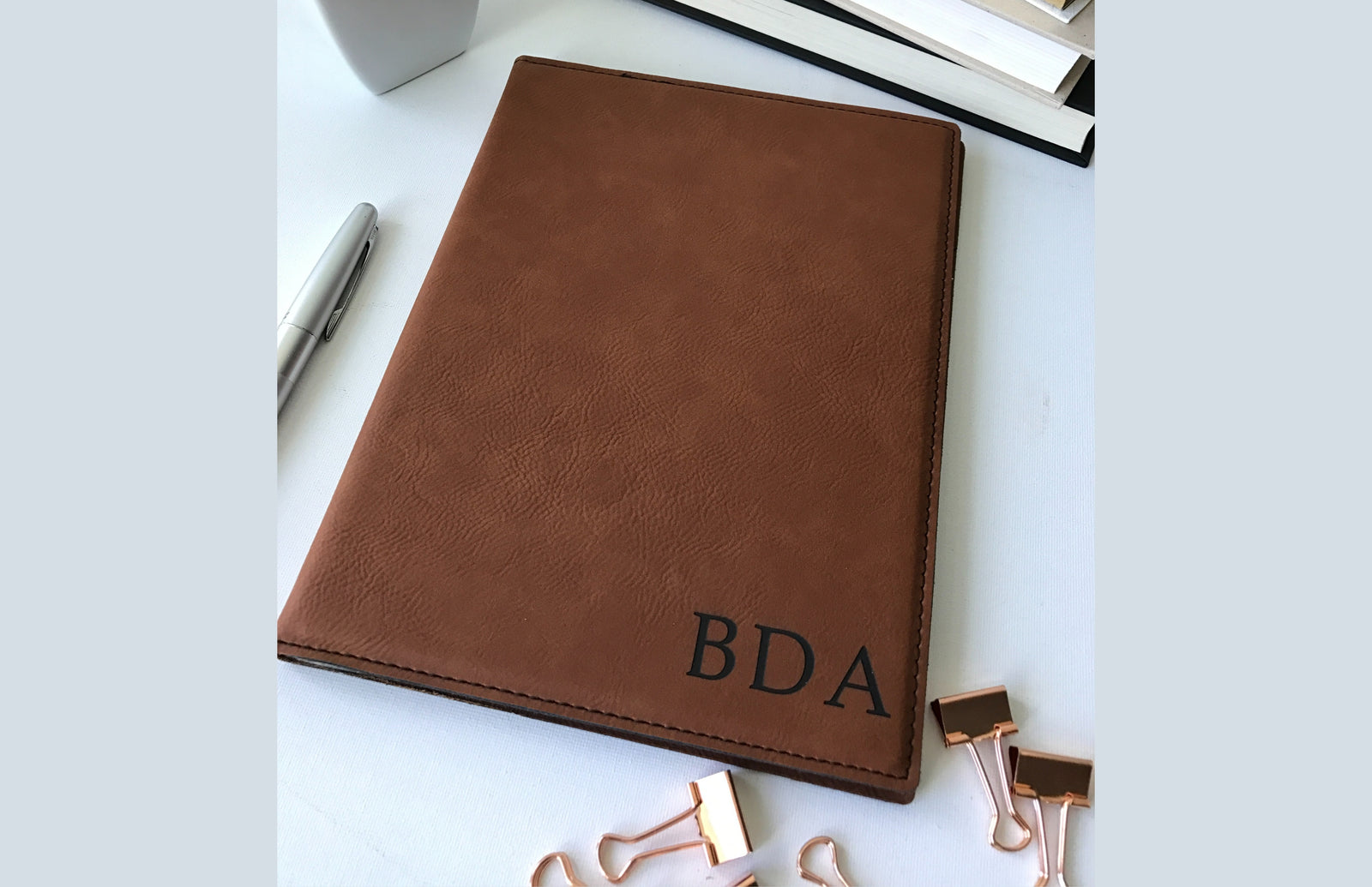 Personalized Padfolio Custom Engraved to order | Compton Script Design