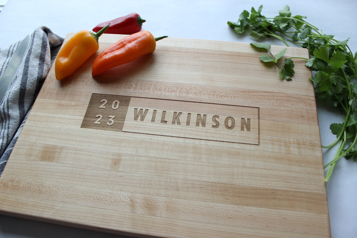 Personalized Butcher Block | WILKINSON DESIGN Custom Engraved Cutting Board