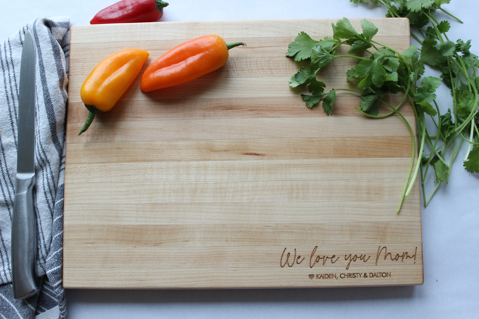 Personalized Butcher Block | Love Mom Design