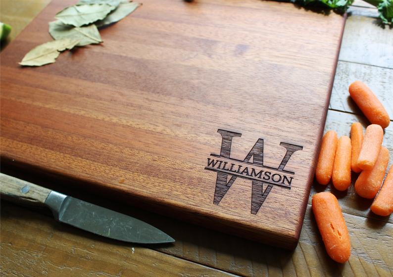 Wooden Cutting Board Initial Dots - Personalized Gallery