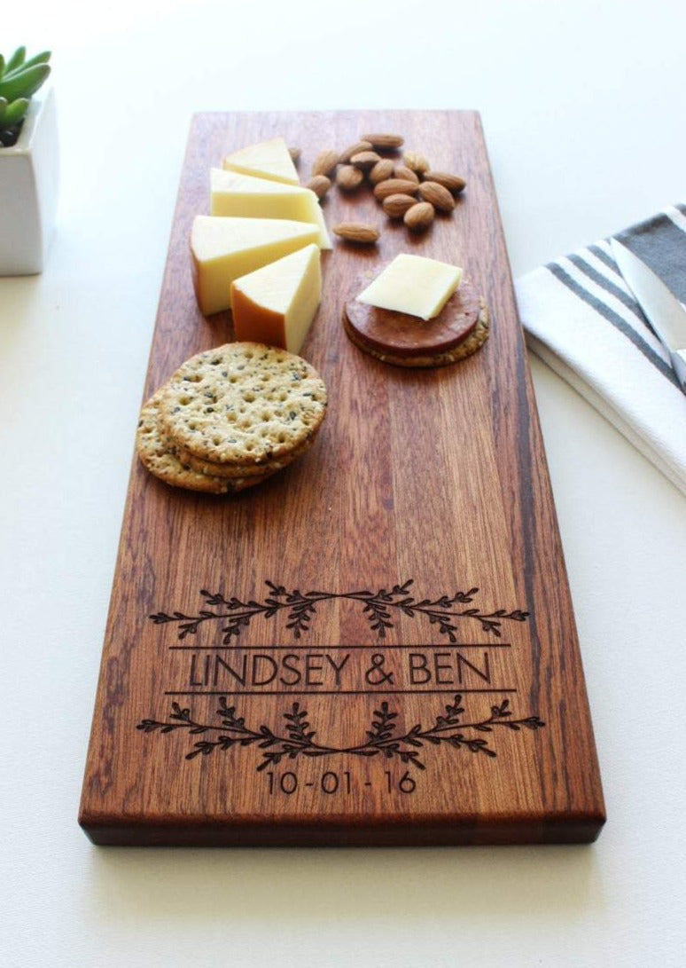 Personalized Wood Charcuterie Board - Made from a reclaimed white